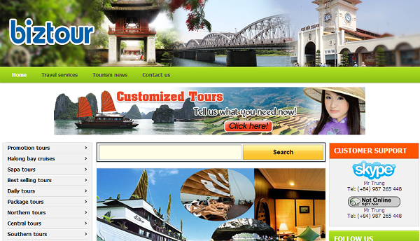 Thiết kế web du lịch - Công Ty Cổ Phần Bizweb Việt Nam